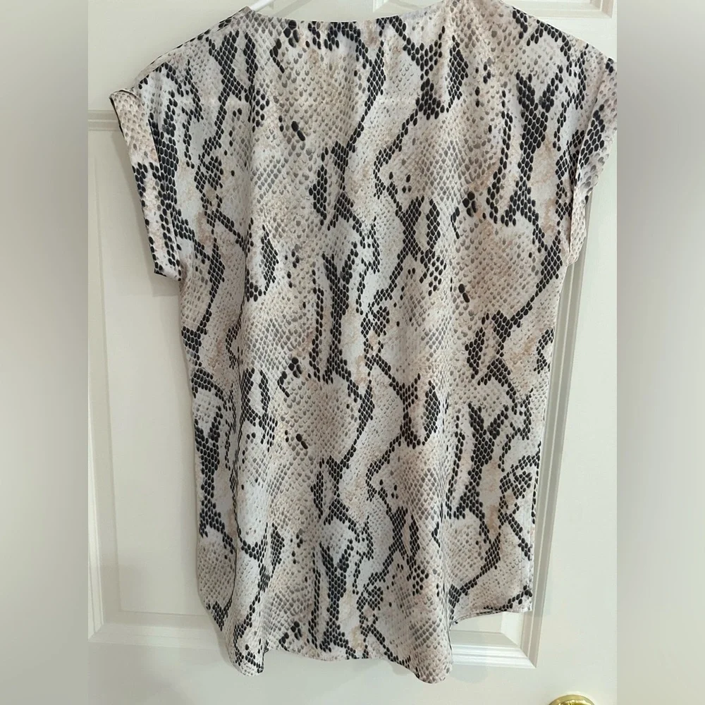 Express Black, grey and Cream Snake Print Top Size Small. - Picture 3 of 4